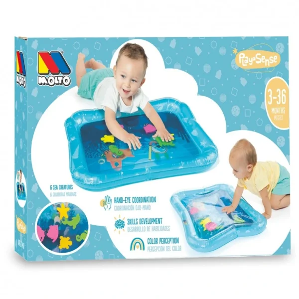 Tapiz de Actividades de Agua con Figuras Marinas – Molto Alfombra sensorial para bebés desde 3 meses