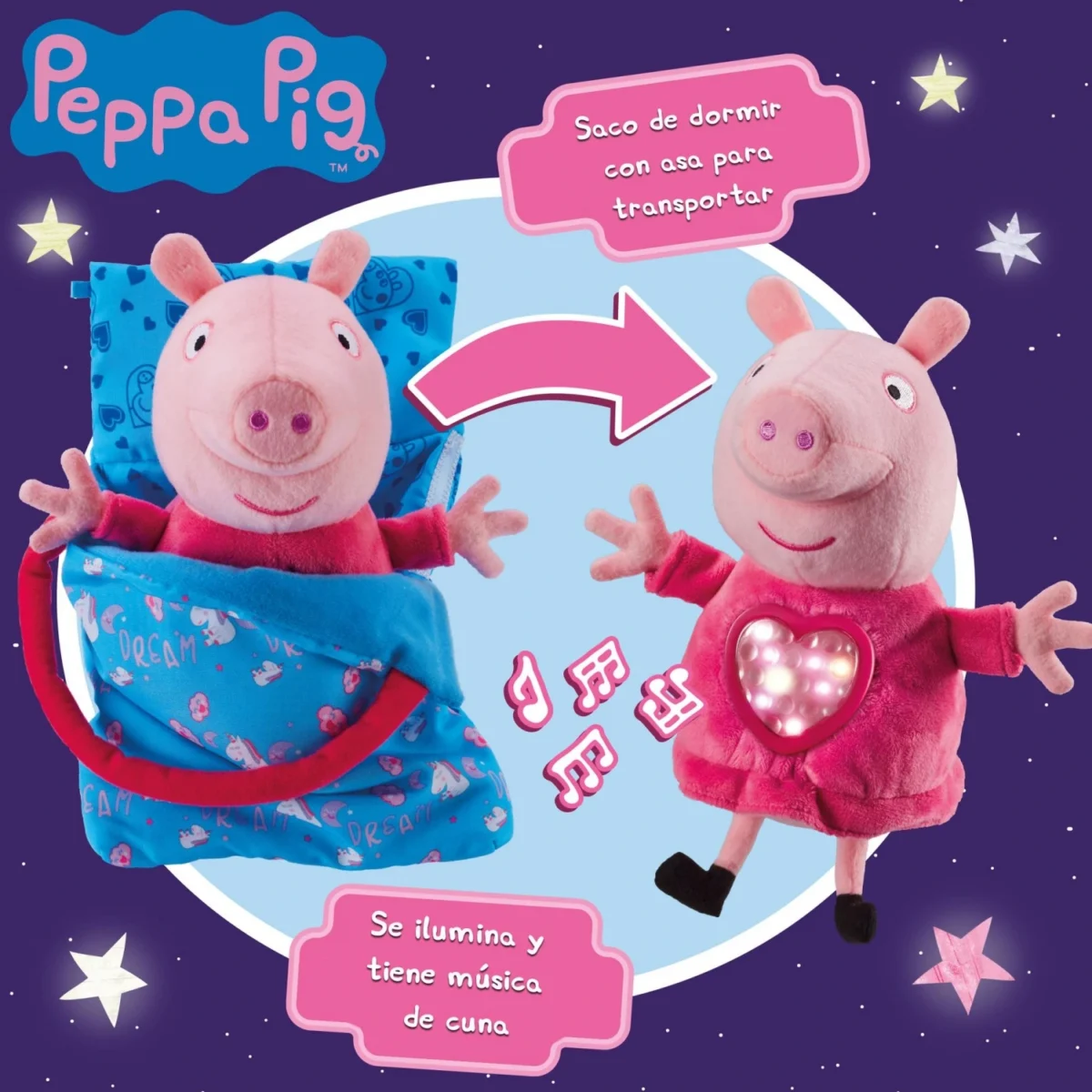 Peluche Fiesta de Pijamas Peppa Pig - Bandai