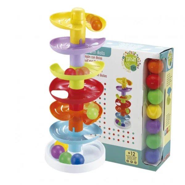  🎢 Tobogán de Bolas de Colores con 6 Alturas – Tachán Juego en espiral para bebés +12 meses