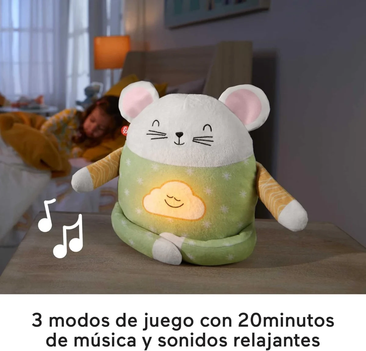 Ratón Medita Conmigo – Fisher-Price Peluche interactivo para enseñar relajación y mindfulness a niños