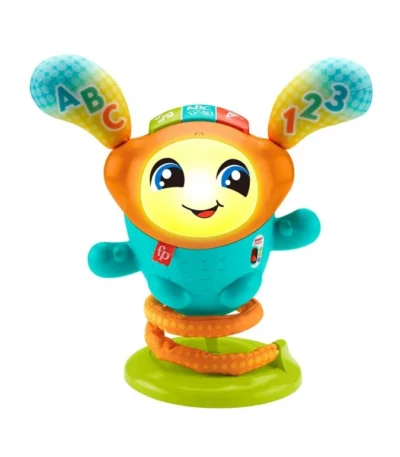 Boti Robotito Saltarín – Fisher Price Juguete interactivo multilingüe con rebote, luces, sonidos y aprendizaje por niveles