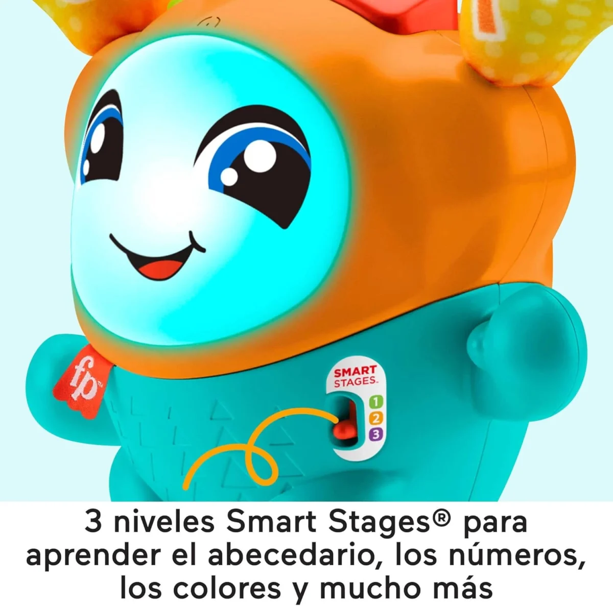 Boti Robotito Saltarín – Fisher Price Juguete interactivo multilingüe con rebote, luces, sonidos y aprendizaje por niveles