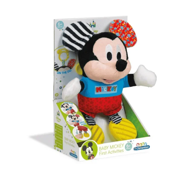 Peluche Baby Mickey Texturas - Clementoni | Juguete sensorial para bebés