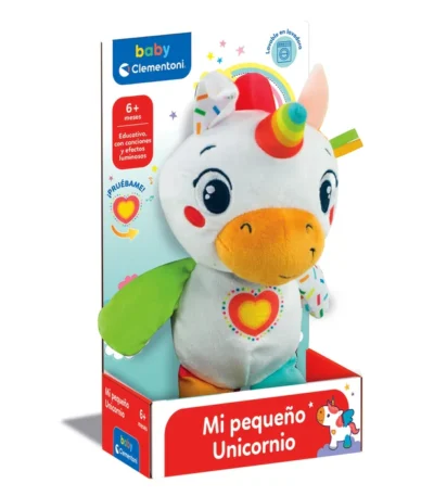 Mi Pequeño Unicornio – Baby Clementoni Peluche interactivo educativo para bebés con canciones, letras, números y colores