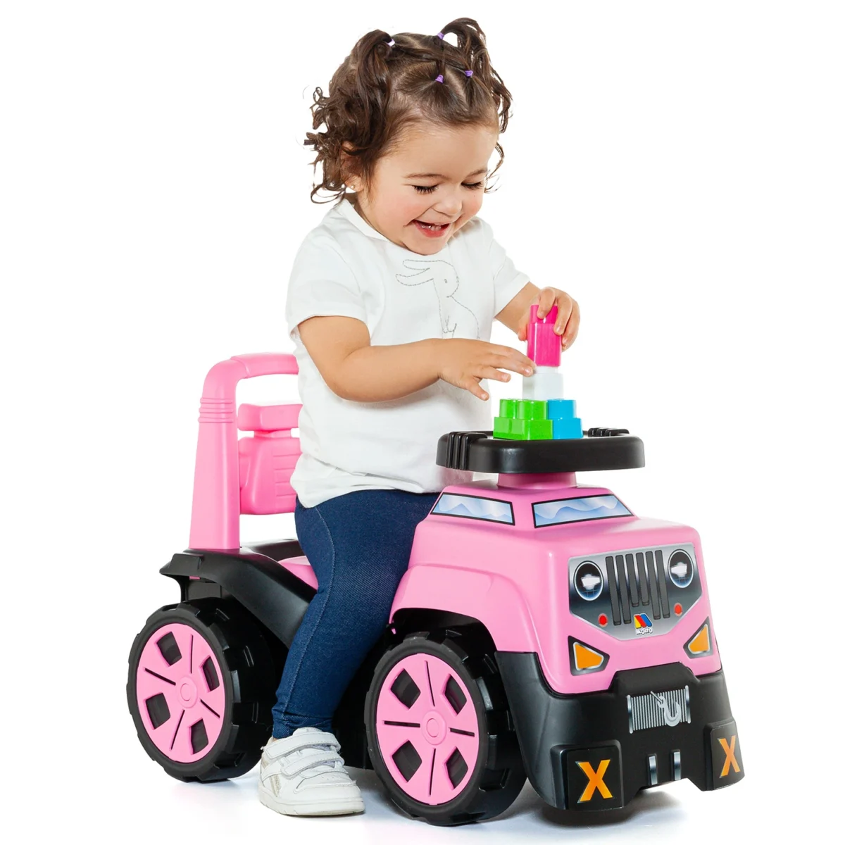 Correpasillos SUV 3 en 1 Rosa – Molto Aprende a caminar, conduce y construye jugando