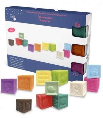 Set de 12 Cubos Blanditos – Tachán Juguete educativo para bebés