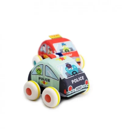 🚗 Pack de 2 Coches de Tela – Tachán Vehículos blanditos y lavables para bebés