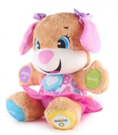 Perrita Primeros Descubrimientos – Fisher-Price Peluche interactivo educativo para bebés