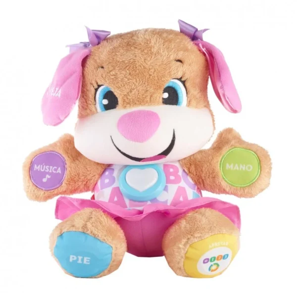 Perrita Primeros Descubrimientos – Fisher-Price Peluche interactivo educativo para bebés