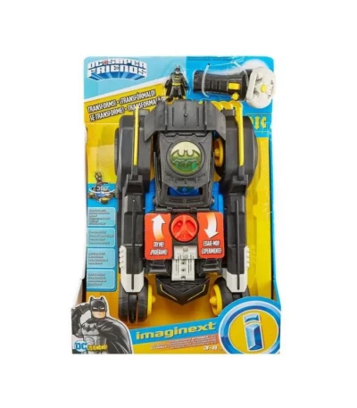 🦇 Batmóvil Transformable RC – Imaginext - Fisher-Price Vehículo radiocontrol con transformación automática y proyectiles