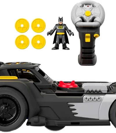 🦇 Batmóvil Transformable RC – Imaginext - Fisher-Price Vehículo radiocontrol con transformación automática y proyectiles