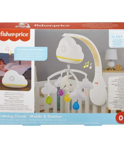 Carrusel Proyector Nubes Relajantes – Fisher Price Móvil de cuna con luces, sonidos y sensor automático