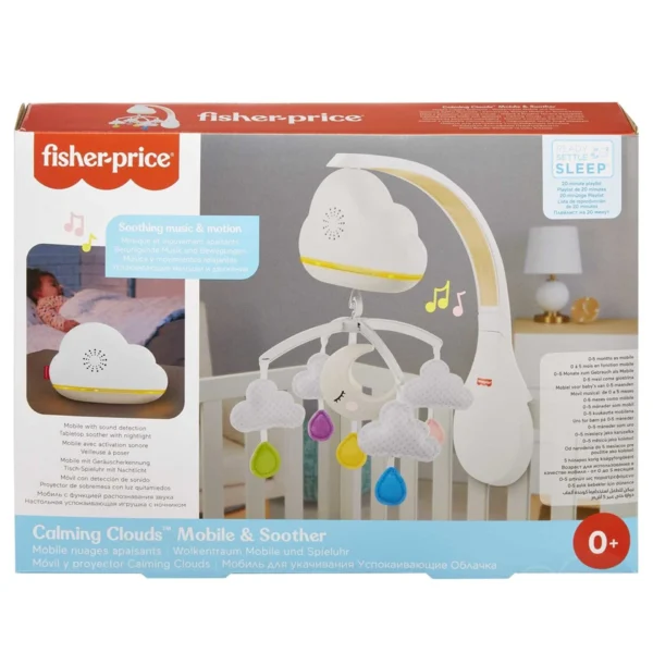 Carrusel Proyector Nubes Relajantes – Fisher Price Móvil de cuna con luces, sonidos y sensor automático