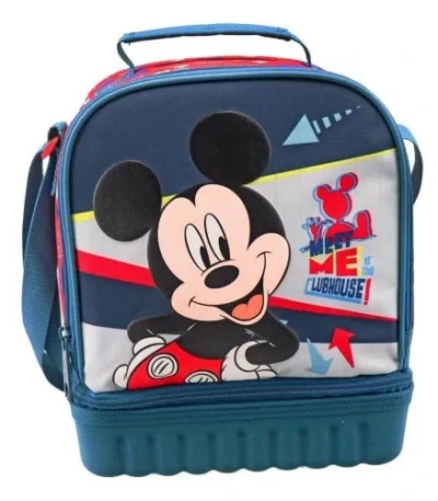 ❄️ Bolsa Térmica Infantil Mickey – Diakakis Bolsa térmica con 2 compartimentos y correa ajustable