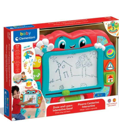 🎨✨ Pizarra Cantarina 2 en 1 – Clementoni Pizarra magnética + centro educativo musical. Juguete educativo con luces, sonidos y canciones