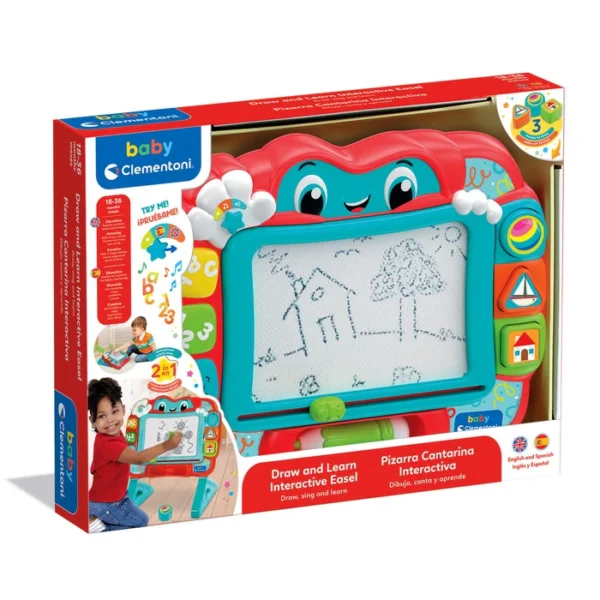 🎨✨ Pizarra Cantarina 2 en 1 – Clementoni Pizarra magnética + centro educativo musical. Juguete educativo con luces, sonidos y canciones