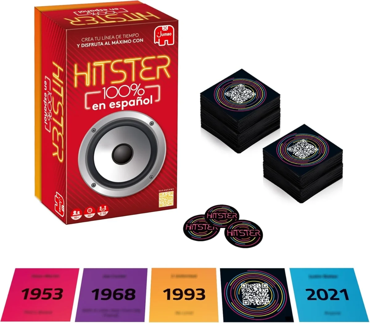 Juego de Cartas Musical - Hitster 100% en Español - Jumbo Diset