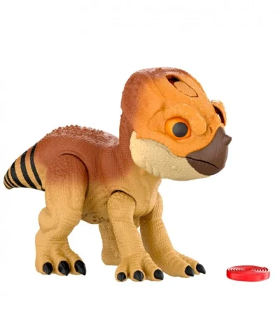 Aquilops – Jurassic World: El Renacer - Mattel | Dinosaurio interactivo con sonidos, movimientos y accesorio de recompensa