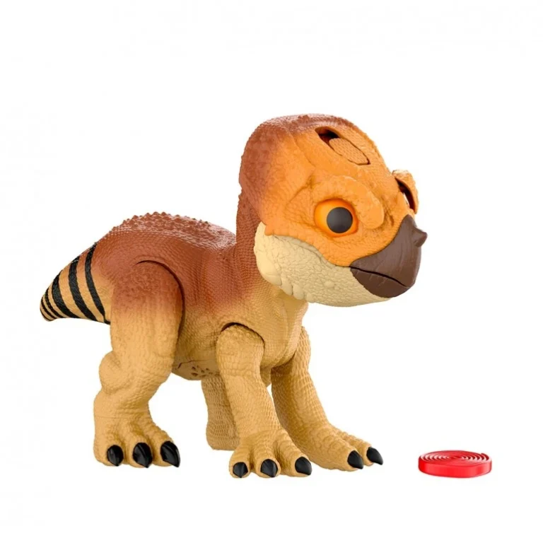 Aquilops – Jurassic World: El Renacer - Mattel | Dinosaurio interactivo con sonidos, movimientos y accesorio de recompensa