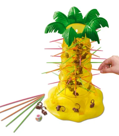 🐒🎉 Monos Locos – Mattel Juego de Mesa Familiar de Habilidad y Equilibrio. El clásico juego de destreza y risas.