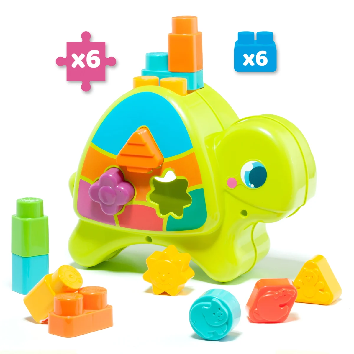 Tortuga Actividades – Molto Juguete educativo interactivo con sonidos, puzzles y bloques