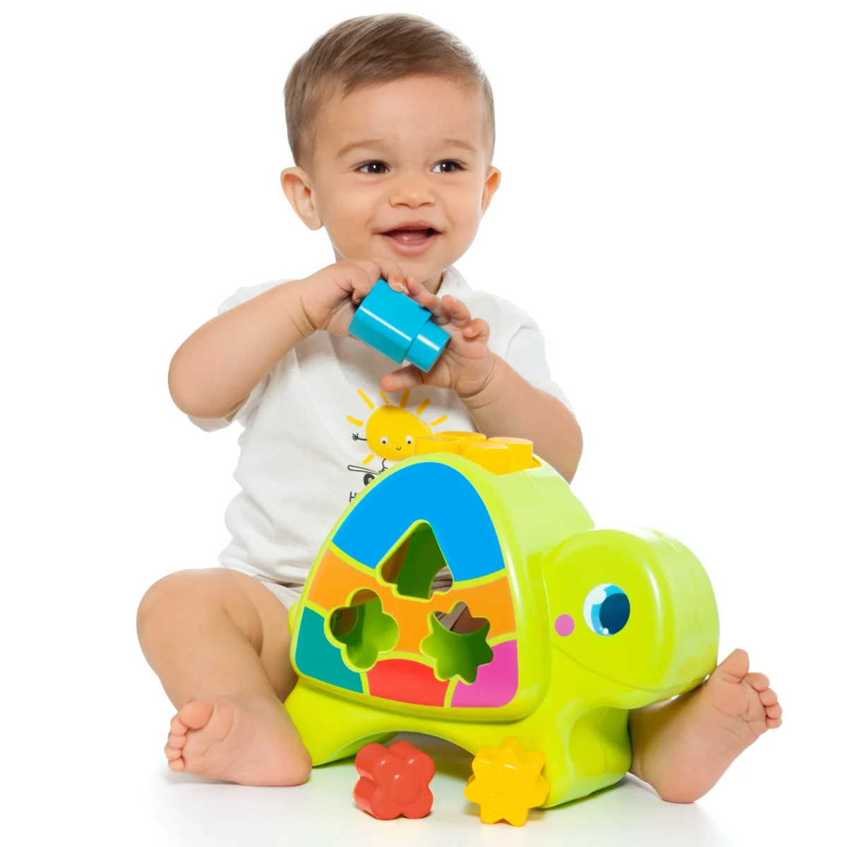 Tortuga Actividades – Molto Juguete educativo interactivo con sonidos, puzzles y bloques