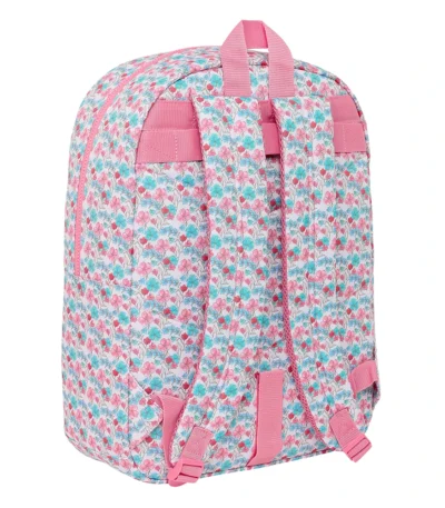 Mochila para portátil Moos Flores Adaptable  a carro Mochila, Ideal para Diferentes Edades, Cómoda y Versátil, Calidad y Resistencia, 32x14x43 cm, Color Multicolor
