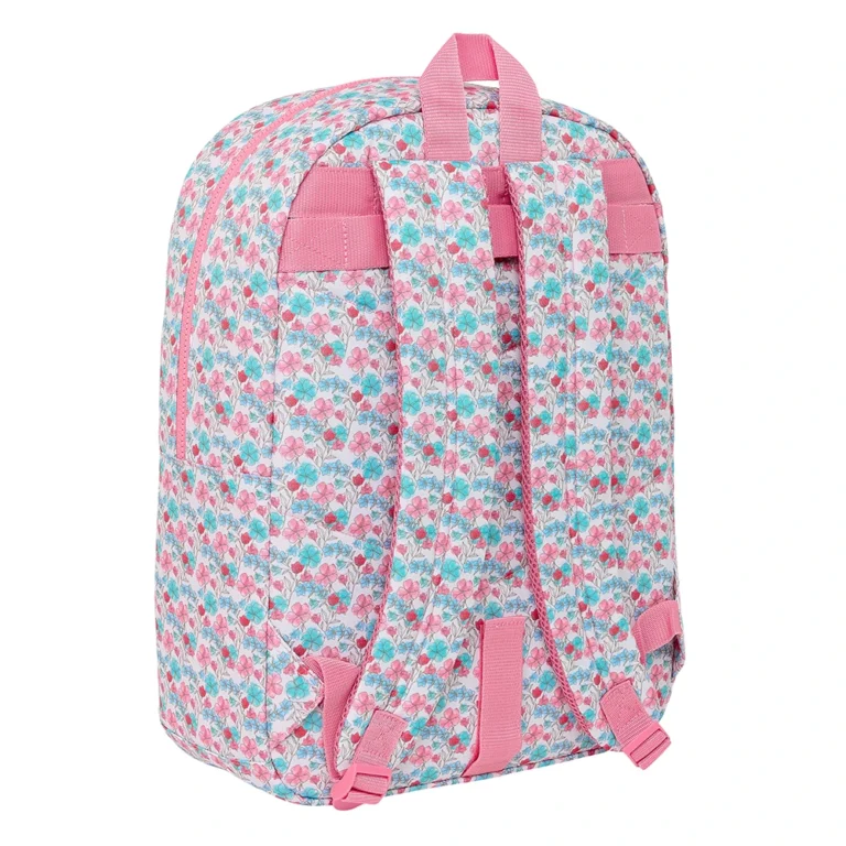 Mochila para portátil Moos Flores Adaptable  a carro Mochila, Ideal para Diferentes Edades, Cómoda y Versátil, Calidad y Resistencia, 32x14x43 cm, Color Multicolor