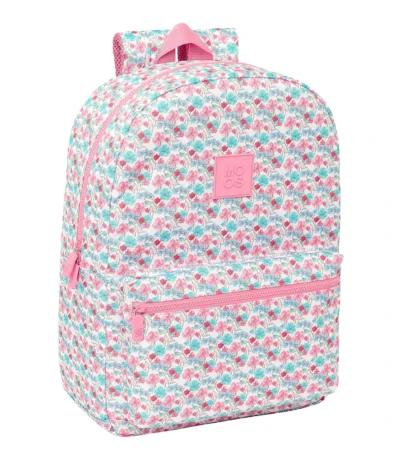 Mochila para portátil Moos Flores Adaptable  a carro Mochila, Ideal para Diferentes Edades, Cómoda y Versátil, Calidad y Resistencia, 32x14x43 cm, Color Multicolor