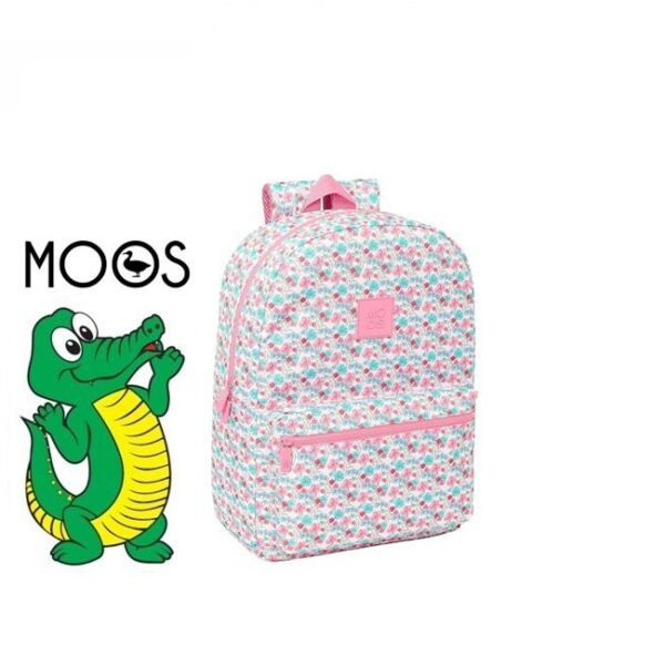 MOCHILA ADAP  PORTATIL RECICLADO FLORES MOOS 42 //