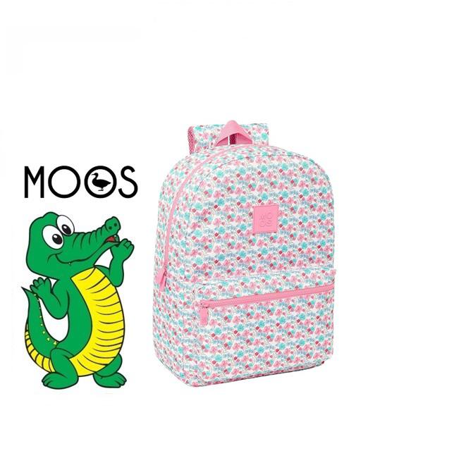 MOCHILA ADAP  PORTATIL RECICLADO FLORES MOOS 42 //