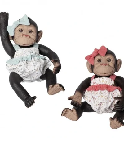 🍼 Mono Reborn – Rosa Toys Bebé mono de 35 cm con pelele y lazo