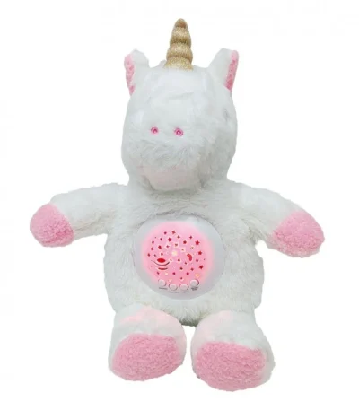 🦄 Peluche Proyector Unicornio – Tachán Peluche suave con luz relajante y música | Desde 0 meses