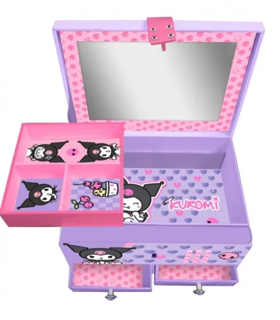 ?? Joyero Secreto Kuromi – Kids Licensing El joyero musical con código secreto, compartimentos ocultos y diseño kawaii