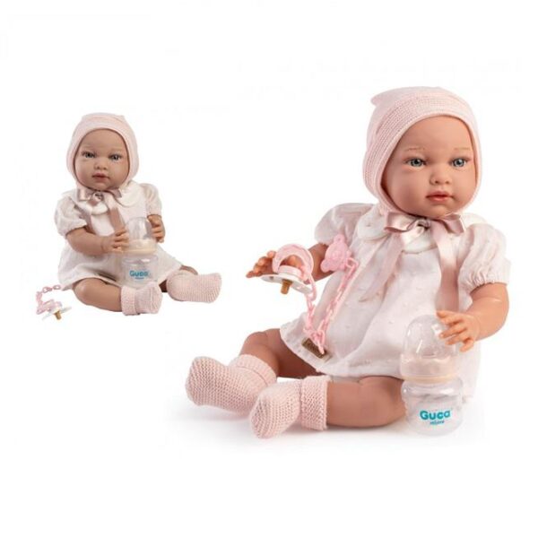 Muñeca Con Peso Lola 42 Cm  Con Chupete